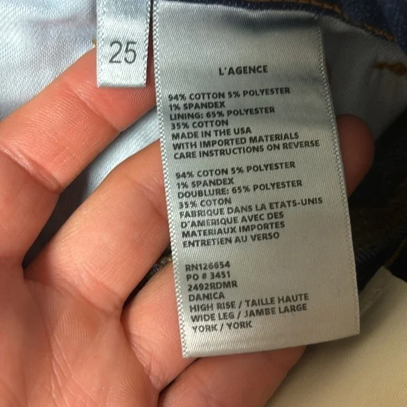 L’AGENCE | Danica Wide Leg Jeans In York Blue Size 25 NEW - Picture 8 of 10